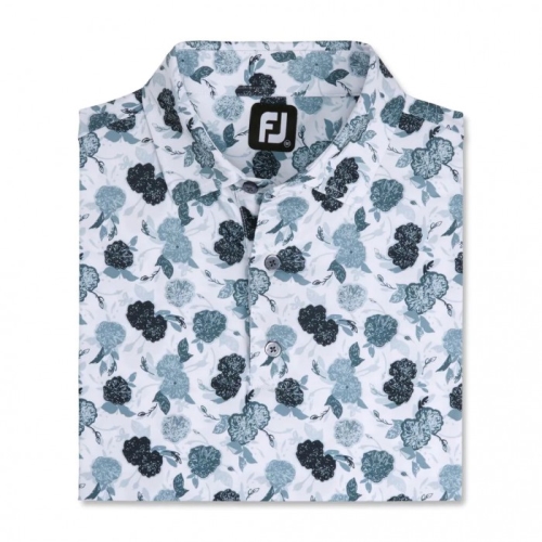 Black Footjoy Vintage Floral Print Lisle Self Collar Men's Shirts | YLTJWU571