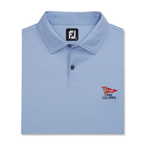 Blue Footjoy 2023 U.S. Open Micro Feeder Stripe Lisle Self Collar Men's Shirts | USKNIR051