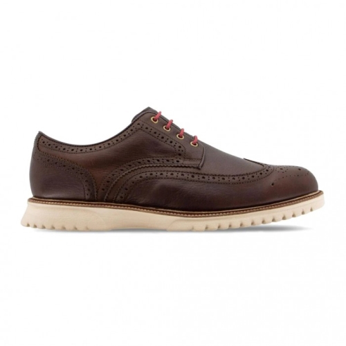 Brown Footjoy Club Casuals Men's Wing Tip Shoes | VJLHCP107