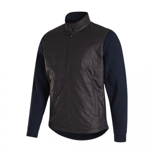 Charcoal / Navy Footjoy Full-Zip Hybrid Jacket Men's Rain Jackets | TKZGIO651